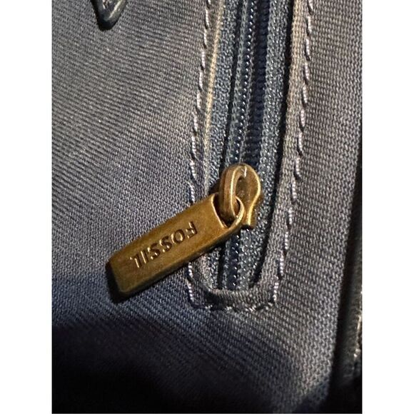 Authentic Fossil Pebbled Leather EMI Leather Saddle Bag Brown Multi - Picture 8 of 13